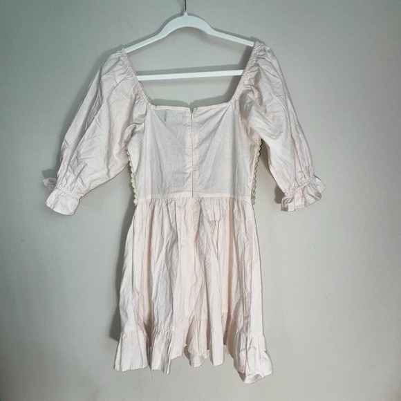 NEW -ASOS Crochet Mini Cream Tiered Dress Peasant Granny Squares Size 0 - Picture 12 of 16